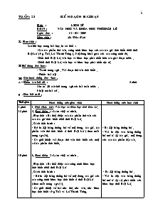 Giáo án môn Địa lý, Lịch sử 4 - Lê Văn Tính - Tuần 23