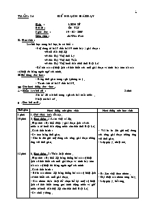 Giáo án môn Địa lý, Lịch sử 4 - Lê Văn Tính - Tuần 24