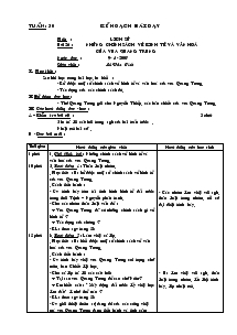 Giáo án môn Địa lý, Lịch sử 4 - Lê Văn Tính - Tuần 30