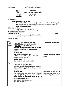 Giáo án môn Địa lý, Lịch sử 4 - Lê Văn Tính - Tuần 31