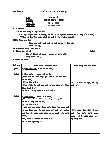 Giáo án môn Địa lý, Lịch sử 4 - Lê Văn Tính - Tuần 32