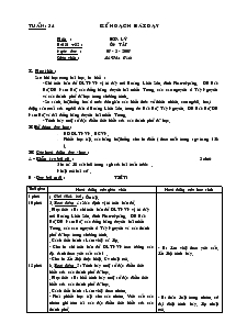 Giáo án môn Địa lý, Lịch sử 4 - Lê Văn Tính - Tuần 34