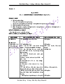 Giáo án môn Đọ dức - Kì I