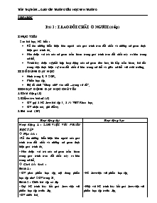 Giáo án môn Khoa học 4 - Trường tiểu học Vĩnh Trường - Tuần 2