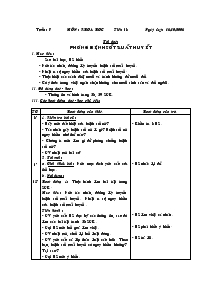 Giáo án môn Khoa học 5 - Tuần 7