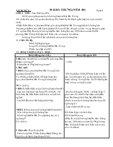 Giáo án môn Lịch sử 4 - Bài: Hai Bà Trưng (năm 40)