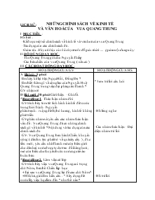 Giáo án môn Lịch sử 4 - Bài: Những chính sách về kinh tế và văn hoá của vua Quang Trung