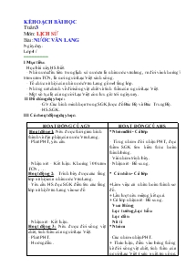 Giáo án môn Lịch sử 4 - Bài: Nước Văn Lang