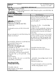 Giáo án môn Lịch sử 4 - Học kì I - Tuần 14