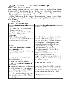 Giáo án môn Lịch sử 4 - Nhà Trần thành lập