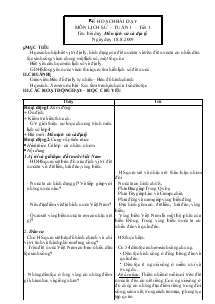 Giáo án môn Lịch sử 4 - Tiết 1: Môn lịch sử và địa lý