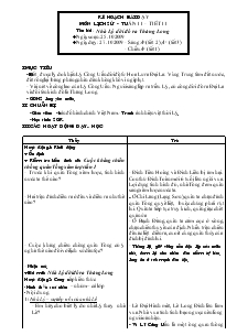 Giáo án môn Lịch sử 4 - Tiết 11: Nh lý dời đô ra Thăng Long