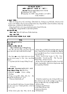 Giáo án môn Lịch sử 4 - Tiết 27: Thành thị ở thế kỉ XVI - XVII