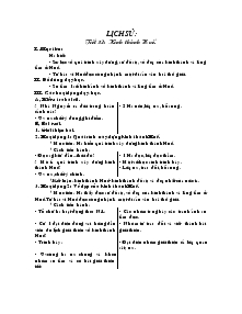 Giáo án môn Lịch sử 4 - Tiết 32: Kinh thành Huế