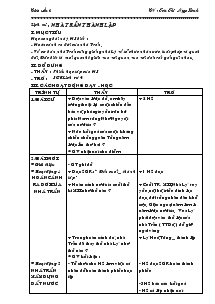 Giáo án môn Lịch sử 4 - Tuần 14 đến bài 33 - Tán Thị Ngọc Lành