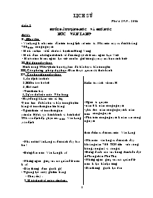 Giáo án môn Lịch sử 4 - Tuần 3 đến tuần 33