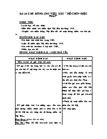 Giáo án môn Lịch sử lớp 5 - Bài 14: Thu đông 1947, Biệt Bắc mồ chôn giặc Pháp