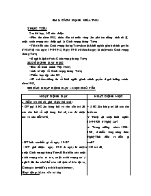 Giáo án môn Lịch sử lớp 5 - Bài 9: Cách mạng mùa thu