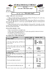 Giáo án Thể dục 3 bài 10: Trò chơi “Mèo đuổi chuột”