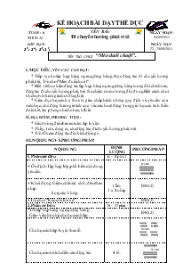 Giáo án Thể dục 3 bài 12: Đi chuyển hướng phải trái, trò chơi “mèo đuổi chuột”