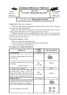 Giáo án Thể dục 3 bài 14: Trò chơi “Đứng ngồi theo lệnh”