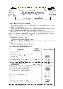 Giáo án Thể dục 3 bài 16: Ôn tập hợp hàng ngang; dóng hàng; đi chuyển hướng, phải trái, trò chơi “chim về tổ”