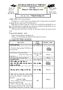 Giáo án Thể dục 3 bài 19: Động tác chân, động tác lườn, trò chơi “nhanh lên bạn ơi”