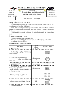 Giáo án Thể dục 3 bài 23: Ôn các động tác đã học của bài thể dục phát triển chung, trò chơi “kết bạn”