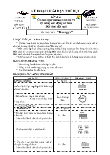 Giáo án Thể dục 3 bài 31: Ôn bài tập rèn luyện tư thế và kỹ năng vận động cơ bản đội hình đội ngũ, trò chơi “đua ngựa”