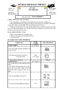 Giáo án Thể dục 3 bài 42: Ôn nhảy dây, trò chơi: “lò cò tiếp sức”