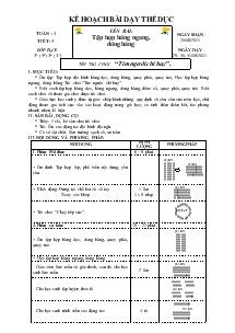 Giáo án Thể dục 3 bài 5: Tập hợp hàng ngang, dóng hàng, trò chơi “tìm người chỉ huy”