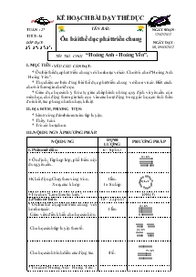 Giáo án Thể dục 3 bài 54: Ôn bài thể dục phát triển chung, trò chơi “Hoàng Anh - Hoàng Yến”