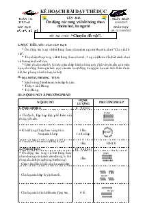 Giáo án Thể dục 3 bài 63: Ôn động tác tung và bắt bóng theo nhóm hai, ba người, trò chơi “chuyển đồ vật”