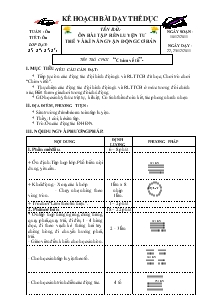 Giáo án Thể dục 3: Ôn bài tập rèn luyện tư thế và kĩ năng vận động cơ bản, trò chơi “chim về tổ”