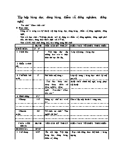 Giáo án Thể dục 4 - Bài 2: Tập hợp hàng dọc, dóng hàng, điểm số, đứng nghiêm, đứng nghỉ