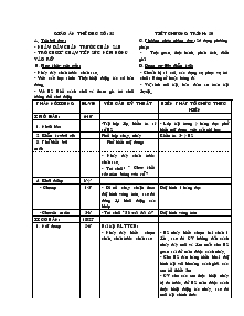 Giáo án Thể dục 4 - Bài: Nhảy dây chân trước chân sau - Trò chơi “chạy tiếp sức ném bóng vào rổ”