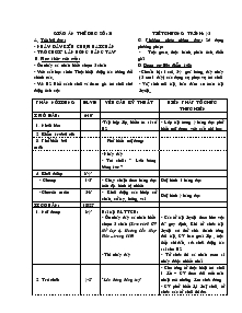 Giáo án Thể dục 4 - Bài: Nhảy dây kiểu chụm hai chân - Trò chơi “lăn bóng bằng tay” (tiếp)