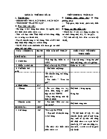 Giáo án Thể dục 4 - Di chuyển tung, bắt bóng, nhảy dây - Trò chơi “trao tín gậy