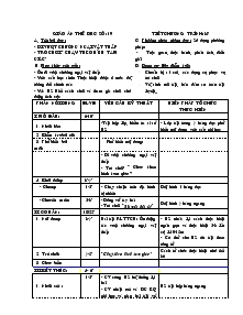 Giáo án Thể dục 4 - Đi vượt chướng ngại vật thấp - Trò chơi “chạy theo hình tam giác”