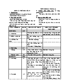 Giáo án Thể dục 4 -  Đi vượt chướng ngại vật thấp - Trò chơi “Thăng bằng”