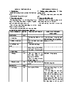 Giáo án Thể dục 4 - Một số bài tập rèn luyện tư thế cơ bản - Trò chơi “trao tín gậy”