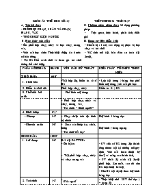 Giáo án Thể dục 4 - Phối hợp chạy, nhảy và chạy, mang, vác - Trò chơi “kiệu người”