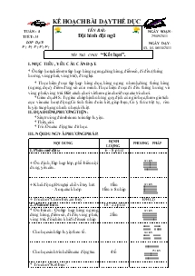 Giáo án Thể dục 5 bài 15: Đội hình đội ngũ, trò chơi “kết bạn”