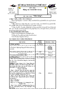 Giáo án Thể dục 5 bài 16: Động tác vươn thở và tay, trò chơi “dẫn bóng”