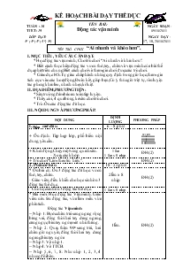 Giáo án Thể dục 5 bài 19: Động tác vặn mình, trò chơi “ai nhanh và khéo hơn”