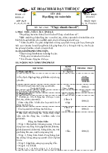 Giáo án Thể dục 5 bài 21: Học động tác toàn thân, trò chơi “chạy nhanh theo số”