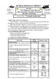 Giáo án Thể dục 5 bài 23: Ôn 5 động tác: Vươn thở, tay, chân, vặn mình, toàn thân của bài thể dục phát triển chung