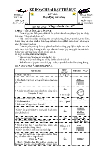 Giáo án Thể dục 5 bài 26: Học động tác nhảy, trò chơi “chạy nhanh theo số”