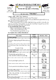 Giáo án Thể dục 5 bài 30: Ôn bài thể dục phát triển chung, trò chơi “thỏ nhảy”