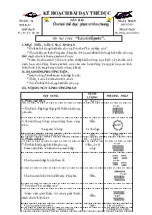 Giáo án Thể dục 5 bài 31: Ôn bài thể dục phát triển chung, trò chơi “lò cò tiếp sức”